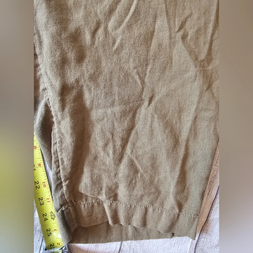 Old Navy Size 3X Linen Blend Hi-Rise Straight Pull On Comfy Waistband Green Pant - Picture 9 of 10